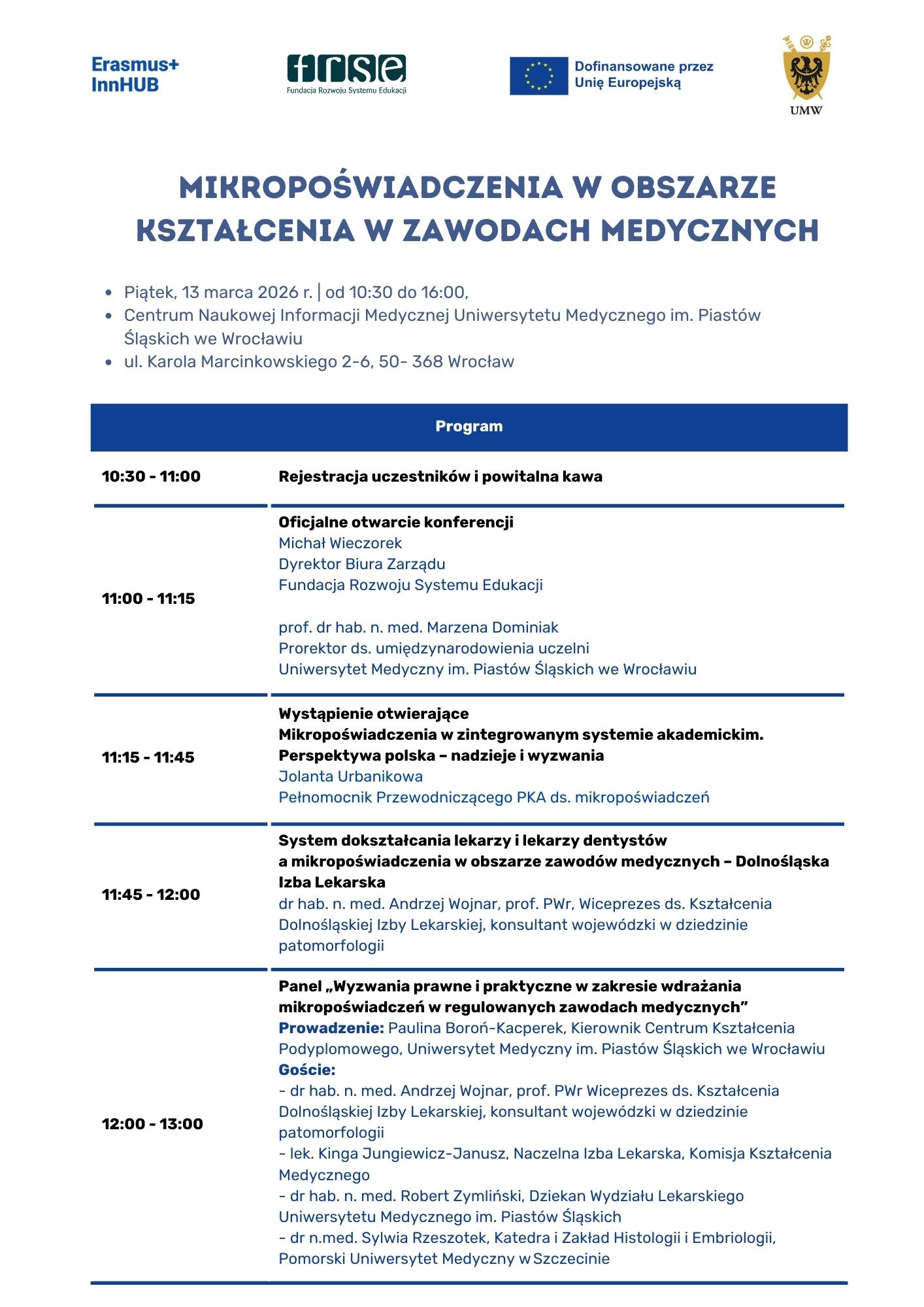 Mikropoświadczenia w obszarze kształcenia w zawodach medycznych, Wrocław, 13.03.2026 (6)